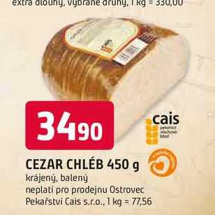 CEZAR CHLÉB 450 g krájený, balený 