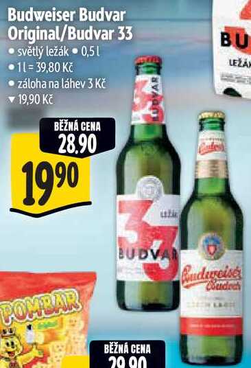 Budweiser Budvar Original/Budvar 33, 0,51