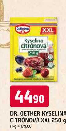 DR. OETKER KYSELINA CITRÓNOVÁ XXL 250 g