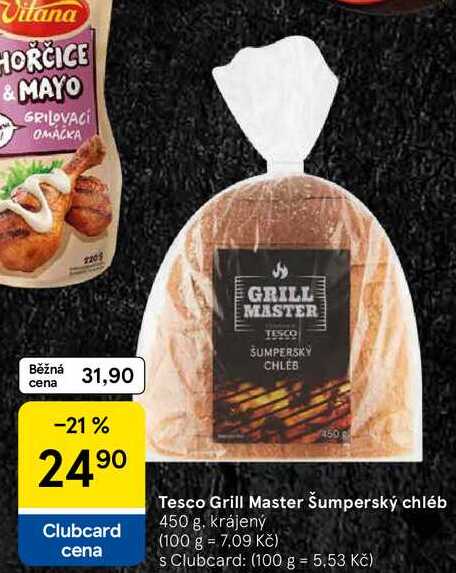 Tesco Grill Master Šumperský chléb0, 450 g