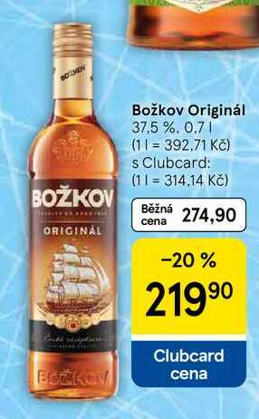 Božkov Originál 37.5%, 0.7 l
