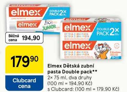 Elmex Dětská zubní pasta Double pack, 2x 75 ml, dva druhy