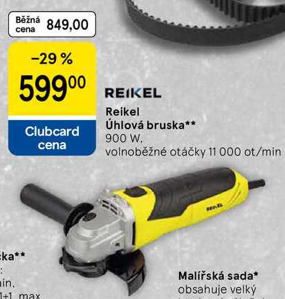 Reikel Úhlová bruska, 900 W. volnoběžné otáčky 11 000 ot/min