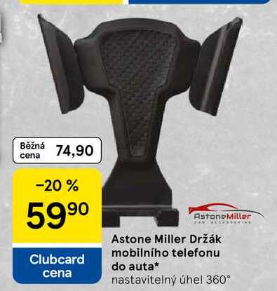  Astone Miller Držák mobilního telefonu do auta, nastavitelný úhel 360° 