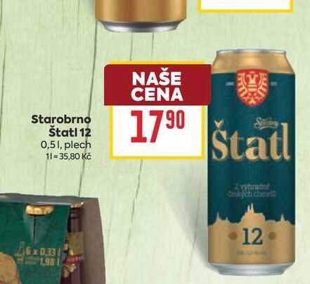 Starobrno Štatl 12 0,51, plech