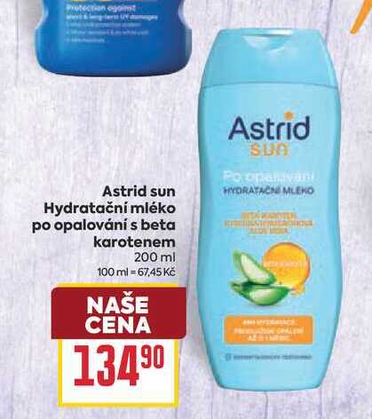 Astrid sun Hydratační mléko po opalování s beta karotenem 200 ml