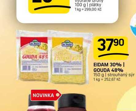 EIDAM 30% | GOUDA 48% 150 g strouhaný sýr 1 kg