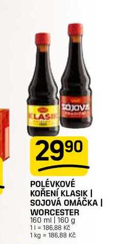 POLÉVKOVÉ KOŘENÍ KLASIK | SOJOVÁ OMÁČKA | WORCESTER 160 ml | 160 g