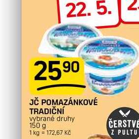 JČ POMAZÁNKOVÉ TRADIČNÍ vybrané druhy 150 g 