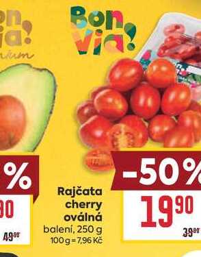 Rajčata cherry oválná balení, 250 g