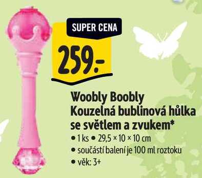 Woobly Boobly Kouzelná bublinová hůlka se světlem a zvukem*, 1ks