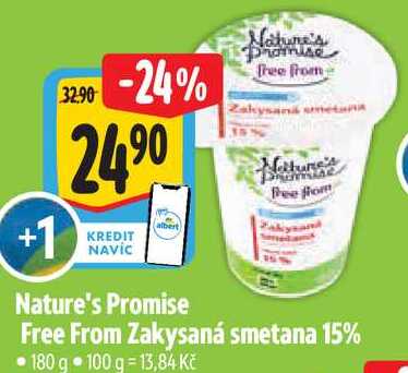 Nature's Promise free from Zakysaná smetana 15%, 180 g 