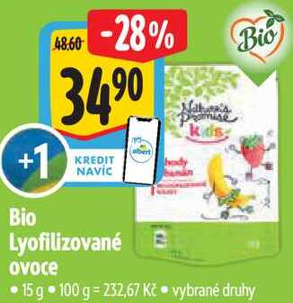 Bio Lyofilizované ovoce albert kids Bio, 15 g  
