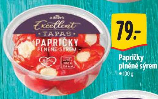 Papričky plněné sýrem, 100 g