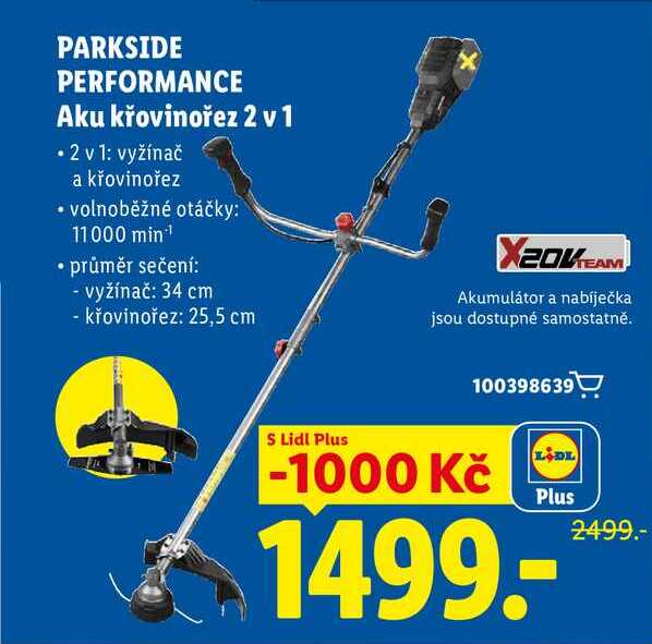 PARKSIDE PERFORMANCE Aku křovinořez 2 v 1