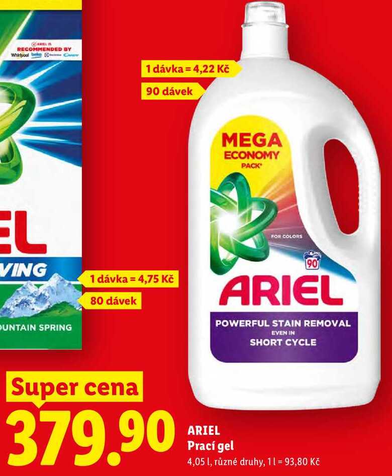 ARIEL Prací gel, 4,05 l