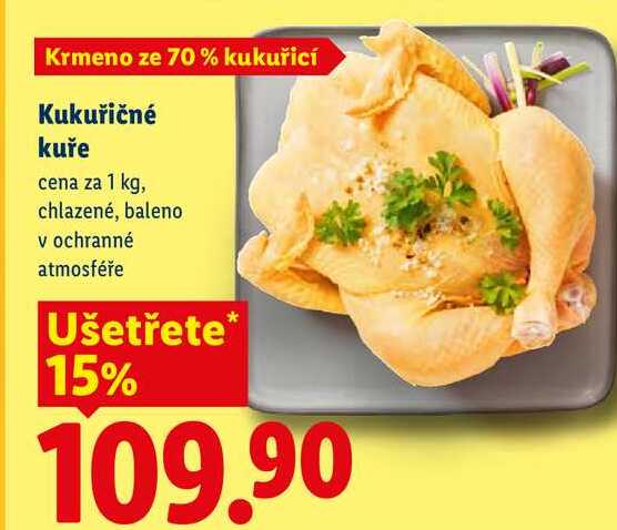 Kukuřičné kuře, cena za 1 kg