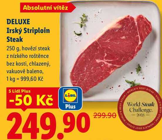 DELUXE Irský Striploin Steak, 250 g