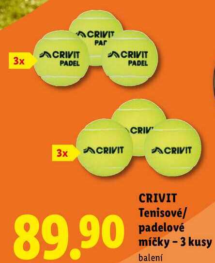 CRIVIT Tenisové/ padelové míčky - 3 kusy