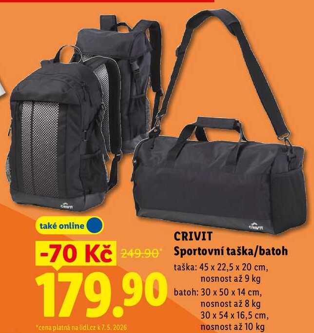 CRIVIT Sportovní taška/batoh