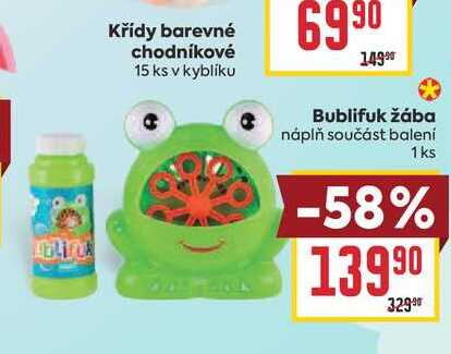 Bublifuk žába náplň součást balení 1ks 