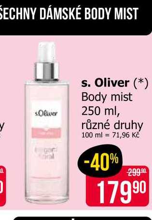 s. Oliver Body mist 250 ml, různé druhy