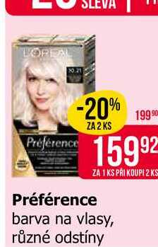 L'Oréal Paris Préférence barva na vlasy, vybrané druhy