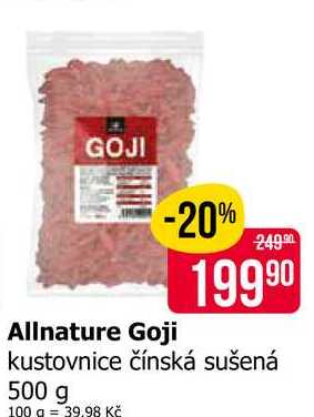 Allnature Goji kustovnice čínská sušená 500 g