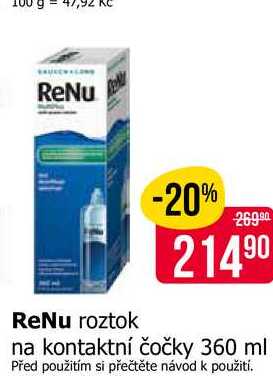 ReNu Roztok na kontaktní čočky 360 ml