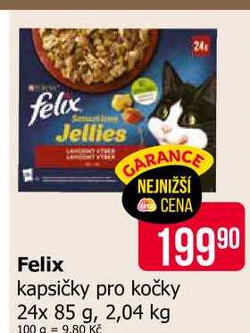Felix kapsičky pro kočky 24x 85 g, 2,04 kg