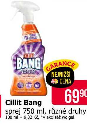 Cillit Bang Sprej 750 ml, různé druhy