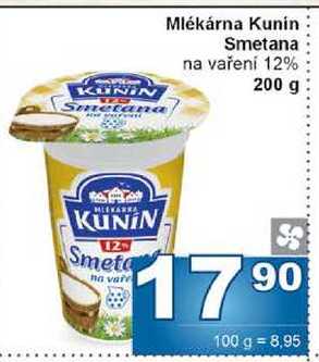 Kunín Smetana na vaření 12% 200 g