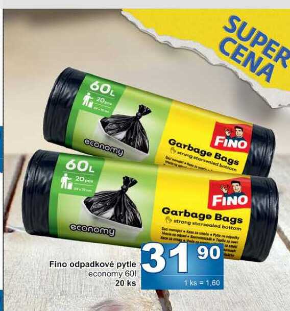 Fino odpadkové pytle economy 60l, 20 ks