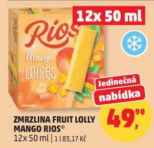ZMRZLINA FRUIT LOLLY MANGO RIOS*, 12x 50 ml
