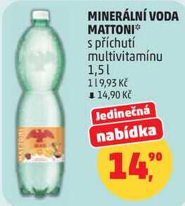 MINERÁLNÍ VODA MATTONI*, 1,51 
