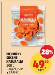 MERUŇKY SUŠENÉ NATURALIA, 200 g