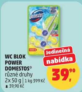 WC BLOK POWER DOMESTOS, 2x 50 g