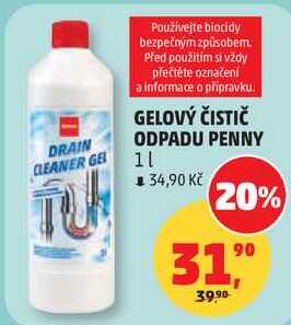 GELOVÝ ČISTIČ ODPADU PENNY, 1 l