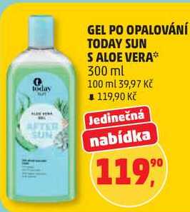 GEL PO OPALOVÁNÍ TODAY SUN S ALOE VERA, 300 ml
