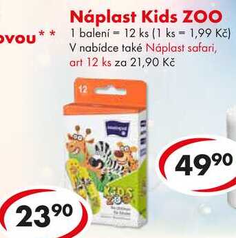 Náplast Kids ZOO, 12 ks