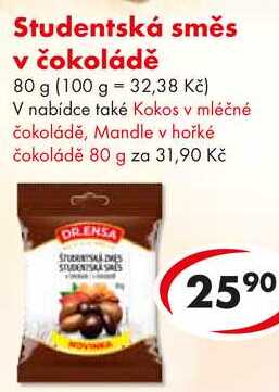 Studentská směs v čokoládě, 80 g  