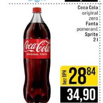 Coca Cola original zero Fanta pomeranč Sprite 2l