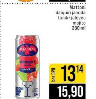 Mattoni daiquiri jahoda tonik+jalovec mojito 330 ml