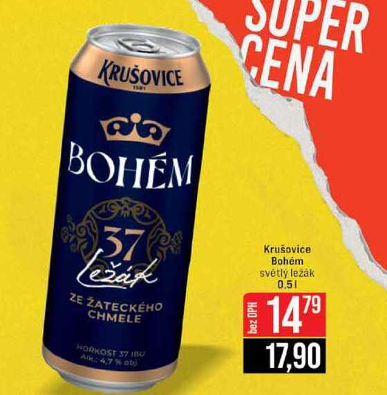 Krušovice Bohém světlý ležák 0,5l