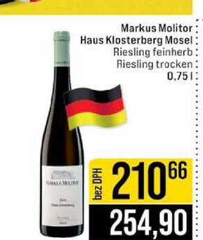 Markus Molitor Haus Klosterberg Mosel Riesling feinherb Riesling trocken 0,75l
