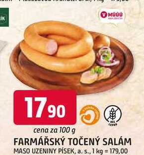 FARMÁŘSKÝ TOČENÝ SALÁM 100g