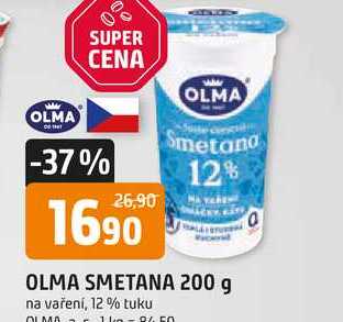 OLMA SMETANA 200 g na vaření, 12% tuku
