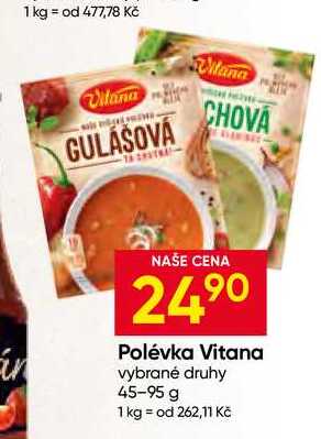 Vitana instantní polévka 45-95 g, vybrané druhy
