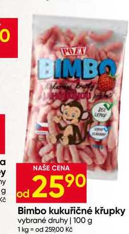 Bimbo kukuřičné křupky vybrané druhy 100 g