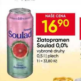 Zlatopramen Soulad 0,0% vybrané druhy 0,5l